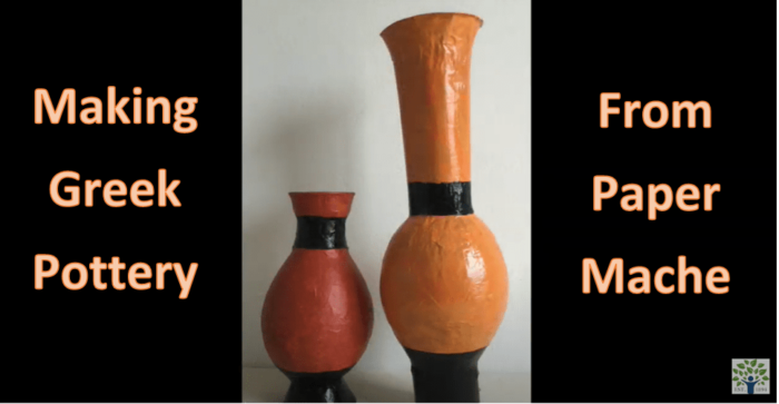 paper mache Greek pots